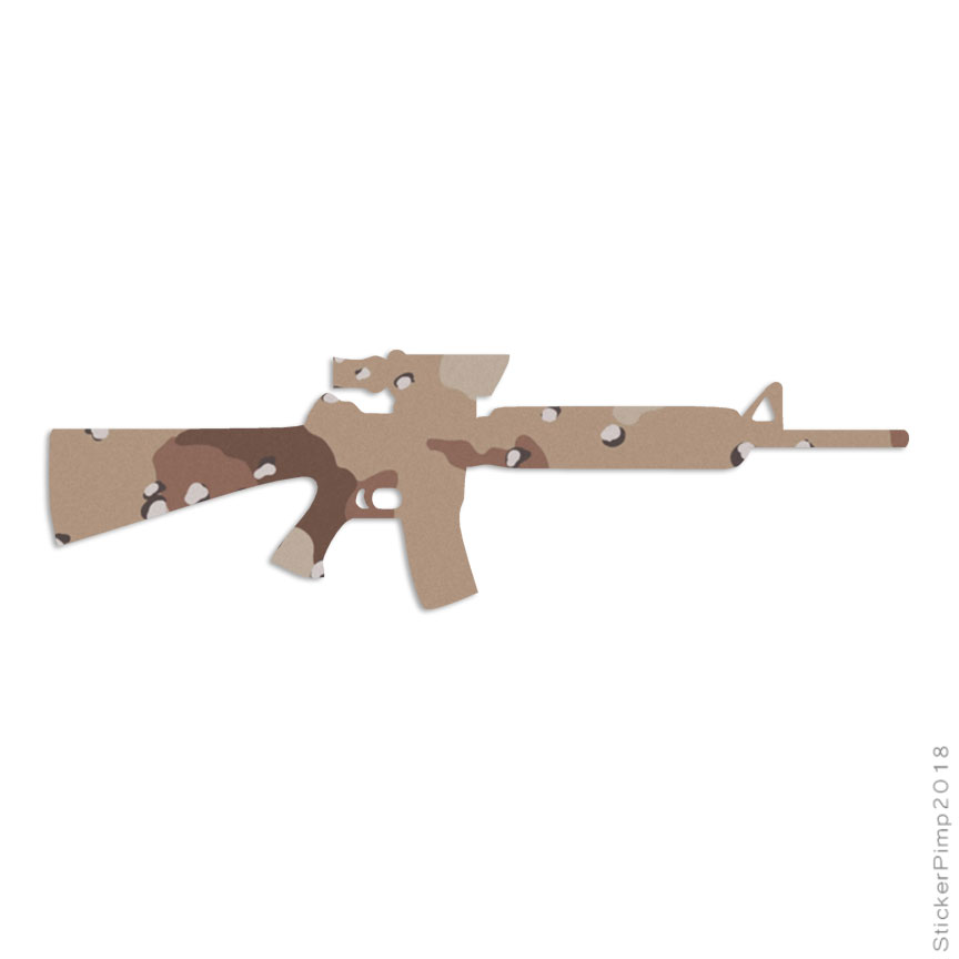 Tactical AR15 Vinyl Decal – Gun Laptop Bumper Sticker, Matte White Finish, Made In USA